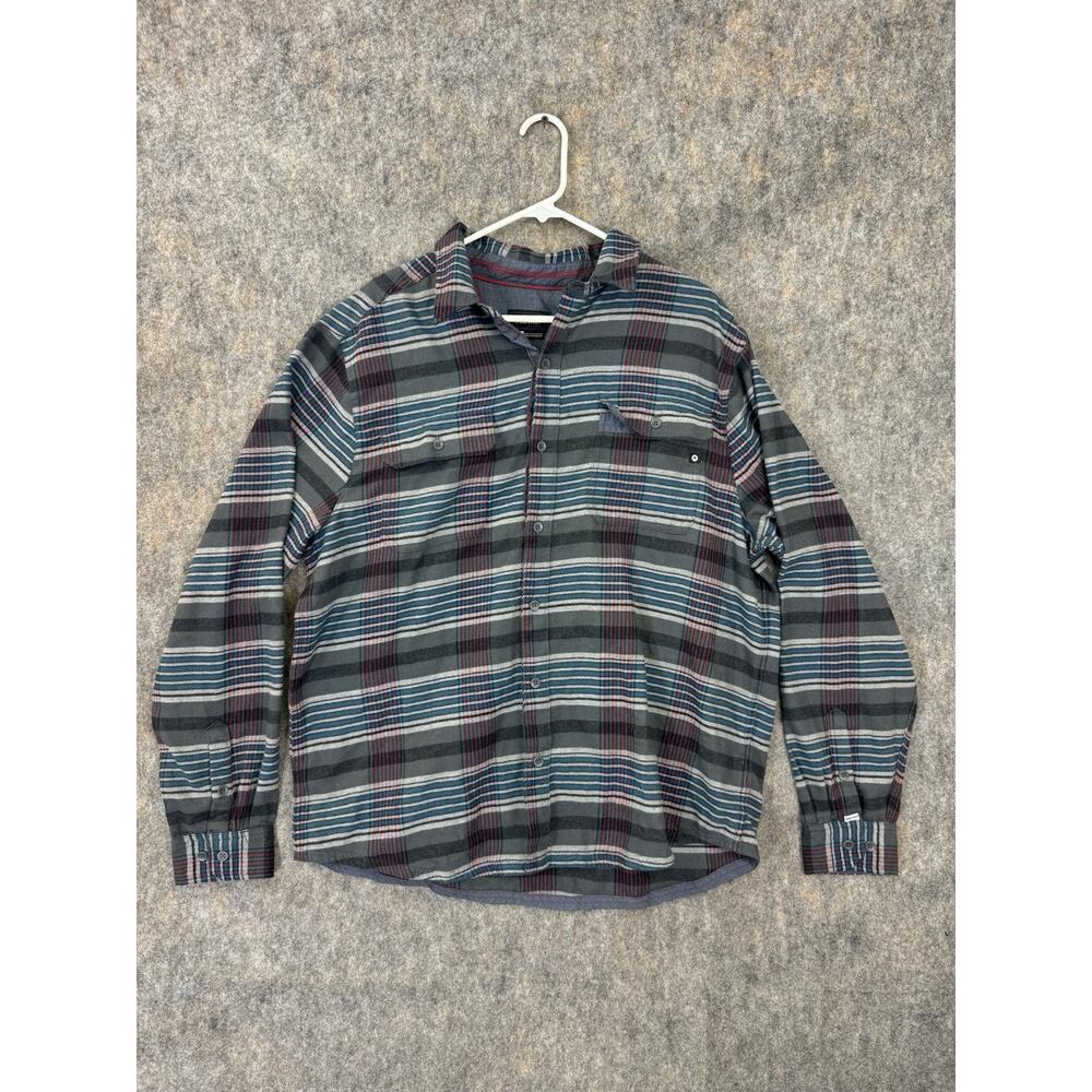 Marmot Long Sleeve Button Up Flannel Shirt Mens XXL Gray Blue Red Plaid